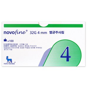 노보노디스크 노보파인 멸균주사침 4mm 32G 100p, 1개