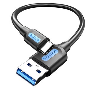 벤션 USB 3.2 A타입-C타입 10Gbps 초고속 케이블, 블랙, 1개, 1m