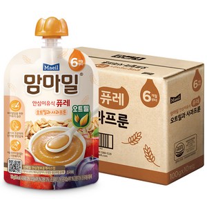 맘마밀 안심이유식 퓨레, 10개, 혼합맛(사과/프룬/오트밀)