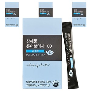 비엘 왕혜문 퓨어보이차100 라이트 20p, 500mg, 20개입, 4개