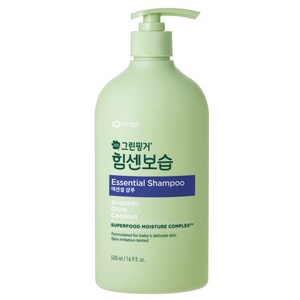 그린핑거 유아용 힘센보습 에센셜 샴푸 마일드오렌지 그린티향, 500ml, 1개