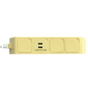 네모탭 컬러 USB 일반 멀티탭 3구 SY-NB3 USB-2, 3m, 버터, 1개