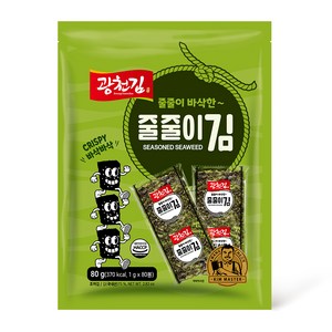 광천김 바삭한 줄줄이김 80p, 80g, 1개