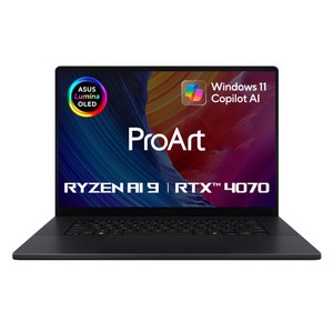 에이수스 2024 프로아트 P16 라이젠9 라이젠 AI 300시리즈 지포스 RTX 4070, 나노 블랙, H7606WI-ME141X, 2TB, 64GB, WIN11 Pro