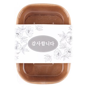 피크닉앤패키지 크라프트 사각용기 880 + 감사 띠종이 세트, 10세트