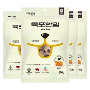 더독 육포한입 강아지 간식, 칠면조, 100g, 4개