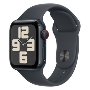 Apple 정품 2024 애플워치 SE 2세대 알루미늄 케이스, 40mm, Cellula, 미드나이트 / 미드나이트 스포츠 밴드, M/L