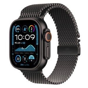 Apple 정품 2024 애플워치 Ulta 2 티타늄 밀레니즈 루프, 49mm, GPS+Cellula, 블랙 / 블랙, Small