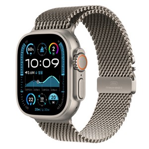 Apple 정품 2024 애플워치 Ulta 2 티타늄 밀레니즈 루프, 49mm, GPS+Cellula, 내추럴 / 내추럴, Lage