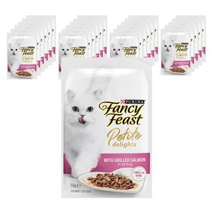 팬시피스트 3개월 이후 고양이 쁘띠딜라이트 주식파우치, 연어, 50g, 24개