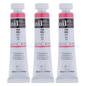 신한 전문가 유화물감 3개입, 50ml, 764번 핑크