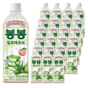 봉봉 알로에큐브 복숭아, 24개, 500ml