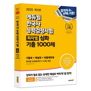 2025 에듀윌 한국사능력검정시험 회차별 기출 1000제 심화, 에듀윌 한국사교육연구소