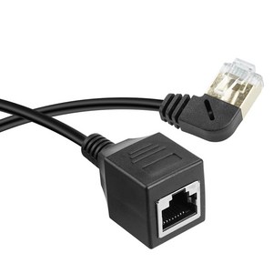 Coms RJ45 랜 포트 연장 좌향 꺾임 케이블 MF CAT8 랜선 꺽임 IH564, 혼합색상, 1개, 50cm