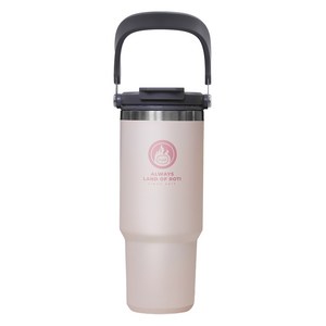로티캠프 로텀 대용량 스텐 빨대 손잡이 보온 보냉 텀블러, 베이비핑크, 900ml, 1개