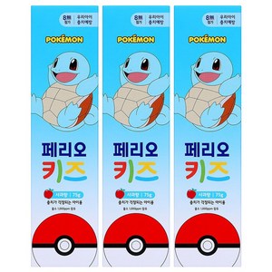 페리오 키즈 포켓몬스터 치약 사과향, 75g, 3개