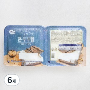 맑은물에 국산콩 100% 촌두부, 300g, 6개