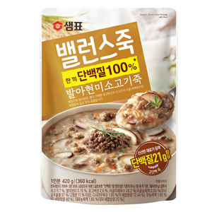 샘표 밸런스죽 발아현미 소고기죽, 420g, 1개