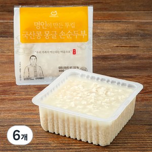 한둘 명인이 만든 투컵 몽글 손순두부, 450g, 6개