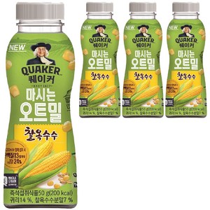 퀘이커 마시는 오트밀 찰옥수수, 50g, 4개