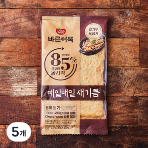 바른어묵 85% 실꼬리돔사각 어묵, 180g, 5개