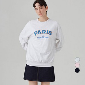 ELLEPARIS 자수 그래픽 스웻셔츠 PARIS