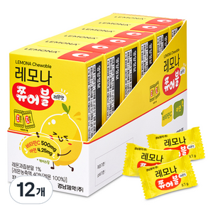 레모나 쮸어블 레몬맛, 12개, 37g