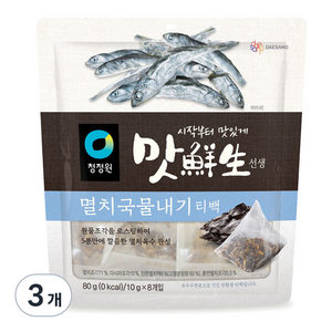 맛선생 멸치국물내기 티백, 80g, 3개