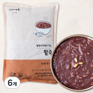 서울마님죽 팥죽 (냉장), 500g, 6개