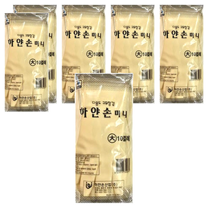 하얀손 국내산 미니 고무장갑, 아이보리, 대(L), 6개