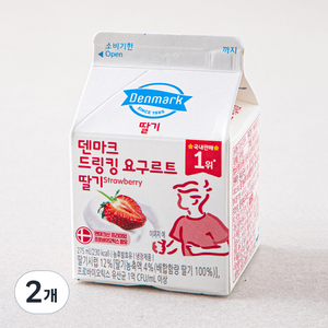 덴마크 드링킹 요구르트 딸기, 275ml, 2개