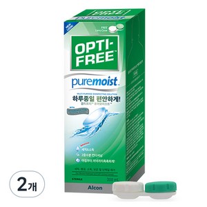 옵티프리 퓨어모이스트 렌즈세정액 + 렌즈케이스, 300ml, 2개