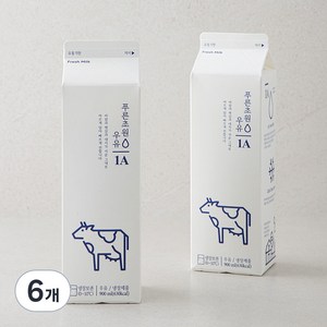 푸른초원 우유 1A, 900ml, 6개