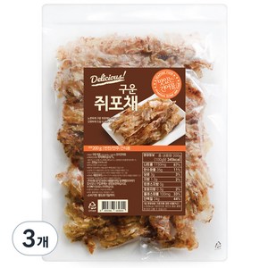 해맑은푸드 구운 쥐포채, 200g, 3개