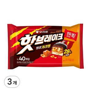 오리온 핫브레이크 땅콩카라멜, 574g, 3개