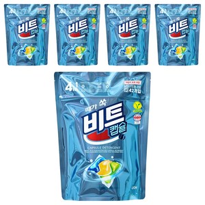 [비건라이프] 비트 때가 쏙 비트팟 티트리오일향 캡슐세제, 42개입, 5개