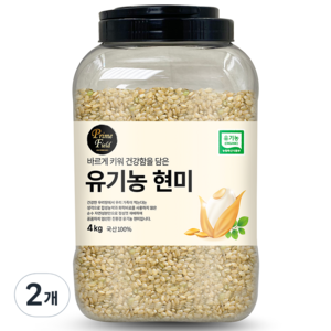 Pime Field 유기농 현미, 4kg, 2개