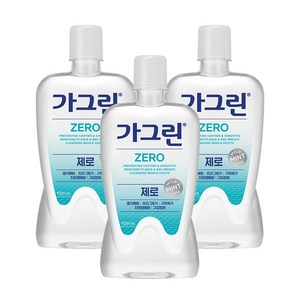 가그린 제로 구강청결제, 1.1L, 3개