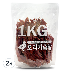 댕냥이생활연구소 듬뿍 오리가슴살 강아지간식, 오리, 1kg, 2개