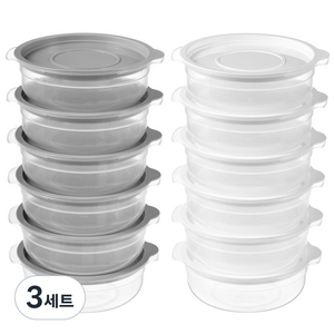 코멧 키친 전자레인지용 보관용기 450ml, 3세트, 그레이6개+화이트6개