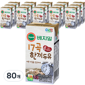 베지밀 17곡 한끼두유, 190ml, 80개