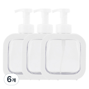 아리코 핸드워시 거품용기 디스펜서 500ml, 화이트, 6개