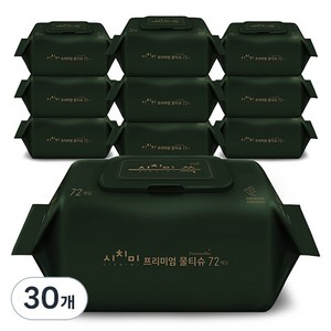 시치미 쓱 그린 초순수 저자극 프리미엄 아기물티슈 캡형, 80g, 72개입, 30개