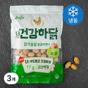 진주햄 더 건강하닭 닭가슴살 동글비엔나 (냉동), 1000g, 3개