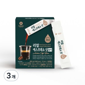 맥널티커피 리얼 에스프레소 샷 블랙 액상 스틱 커피, 15ml, 30개입, 3개