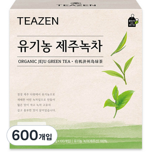 티젠 유기농 제주녹차, 1.2g, 100개입, 6개