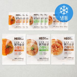 허닭 오븐에 구운 닭가슴살 스테이크 100g 매콤커리맛 4p + 떡갈비맛 4p + 청양고추맛 4p 세트 (냉동), 1세트