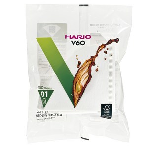 하리오 V60 종이필터 여과지 VCF-01-100W, 100개입, 1개