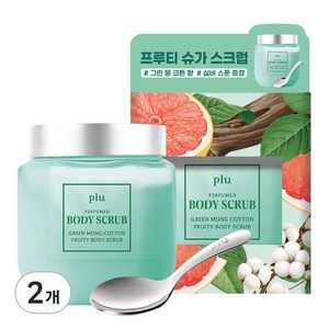 플루 프루티 퍼퓸드 슈가 바디스크럽 그린몽코튼, 500g, 2개