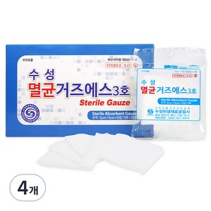 수성 멸균 거즈 에스 5 x 5 cm 3호 5p x 20포, 4개